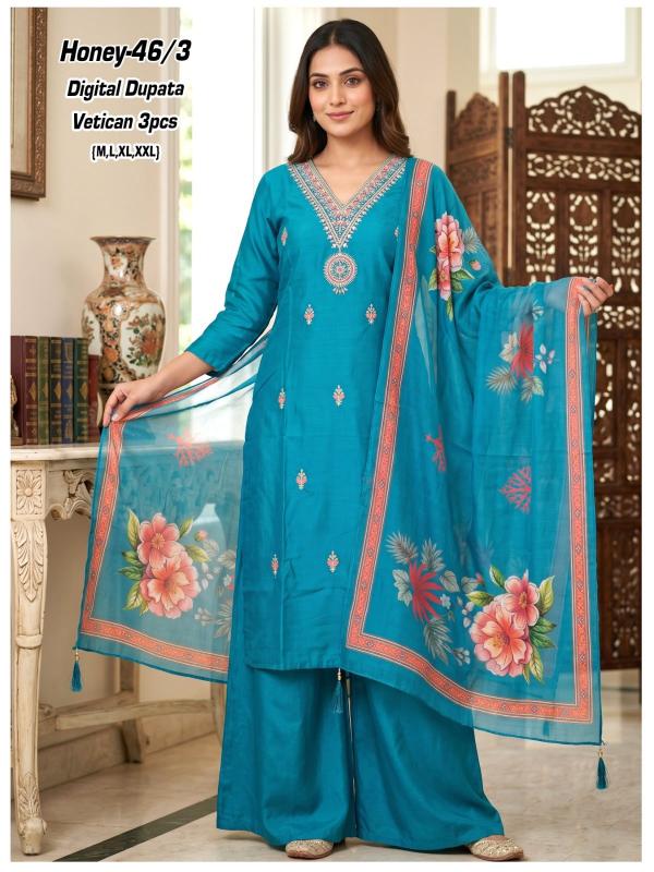 Desi kudi vatican silk 3pcs kurtis wholesale